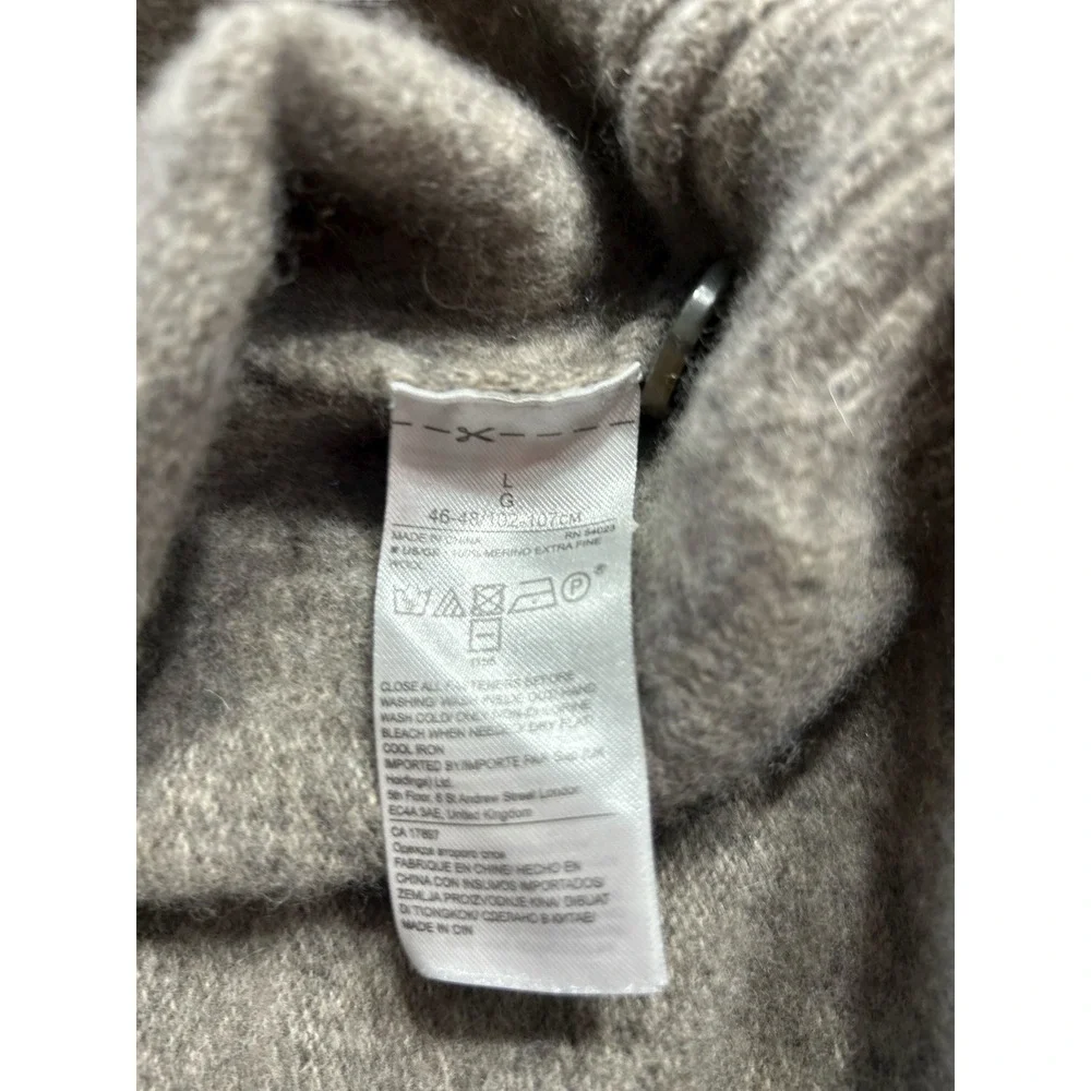 Banana‎ Republic Men's Light Gray Mock Neck Button Up Knit Sweater M/L